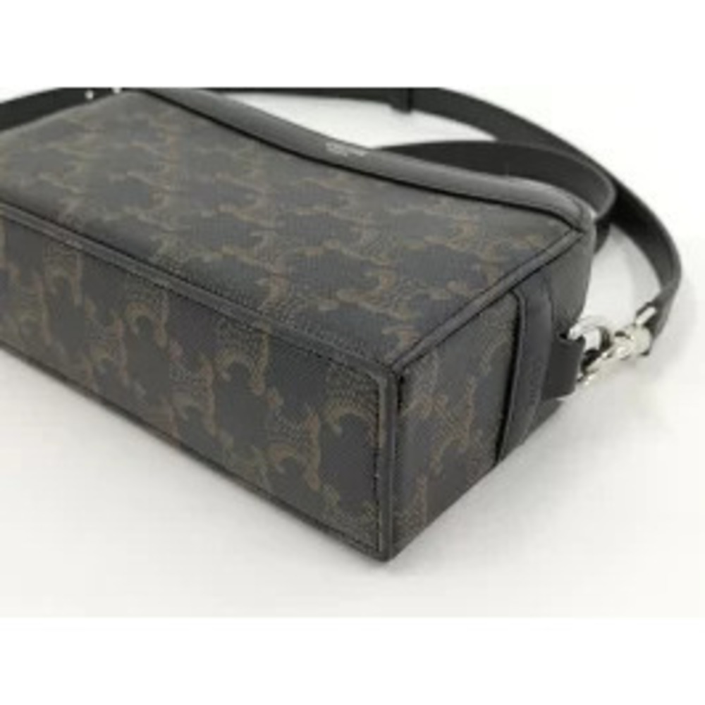 CELINE Triomphe Shoulder Bag Leather Black - Picture 3 of 9
